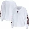Best deal 😍 Unbranded 👩 Women's WEAR By Erin Andrews White Houston Texans Celebration Cropped Long Sleeve T-Shirt 💯