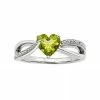 Deals 🌟 Unbranded Peridot And Diamond Accent Sterling Silver Heart Bypass Ring 🧨