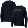Cheapest 🥰 Unbranded 👩 Women's Original Retro Brand Navy Michigan Wolverines Vault Vintage Stripe Long Sleeve T-Shirt 🌟