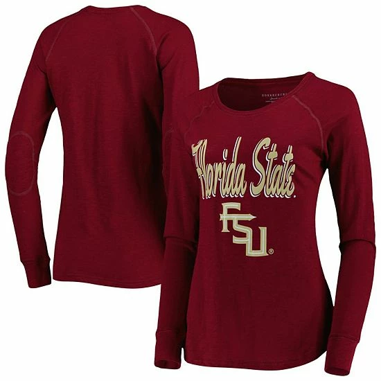 Coupon ๐ Unbranded ๐ฉ Women's Garnet Florida State Seminoles Payton Elbow Patch Slub Raglan Long Sleeve T-Shirt ๐ - Image 2