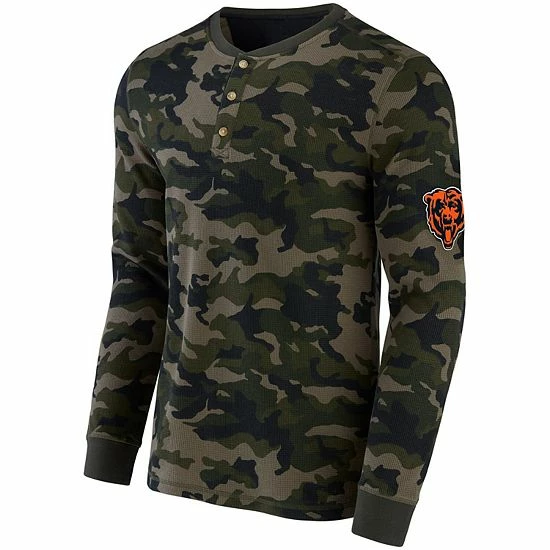 Wholesale 👏 Unbranded Men's NFL X Darius Rucker Collection By Fanatics Camo Chicago Bears Thermal Henley Long Sleeve T-Shirt 🌟 - Image 3