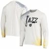 Promo ❤️ Unbranded Men's Junk Food White Utah Jazz Tie-Dye Long Sleeve T-Shirt ❤️