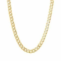 Promo ✨ Unbranded Men's 18k Gold Over Silver 6.9 Mm Curb Chain Necklace 😀
