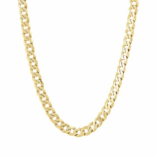 Promo ✨ Unbranded Men's 18k Gold Over Silver 6.9 Mm Curb Chain Necklace 😀
