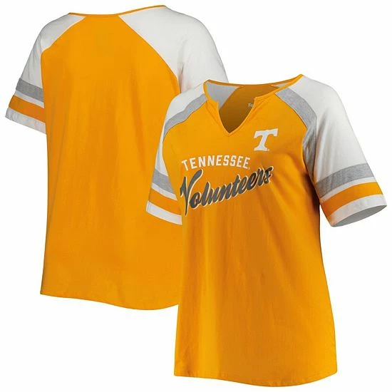 Wholesale ๐ Unbranded ๐ฉ Women's Tennessee Orange Tennessee Volunteers Plus Size Arch Raglan Notch Neck T-Shirt ๐ - Image 2