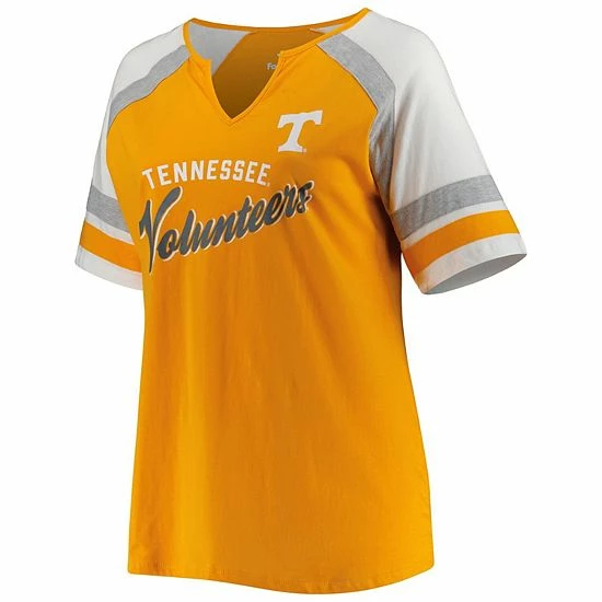 Wholesale ๐ Unbranded ๐ฉ Women's Tennessee Orange Tennessee Volunteers Plus Size Arch Raglan Notch Neck T-Shirt ๐ - Image 3