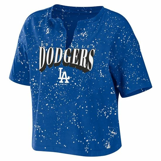 New โ๏ธ Unbranded ๐ฉ Women's WEAR By Erin Andrews Royal Los Angeles Dodgers Notch Neck Tie-Dye T-Shirt โ - Image 3