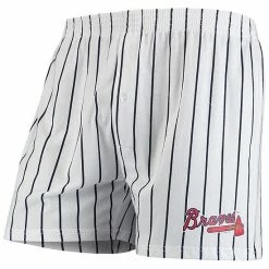 Best Sale 🧨 Unbranded Men's Concepts Sport White Atlanta Braves Vigor Boxer Shorts 🧨