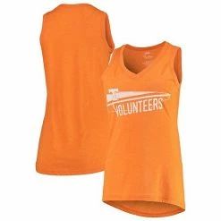 Outlet 🥰 Unbranded 👩 Women's Pressbox Tennessee Orange Tennessee Volunteers Ferris Melange V-Neck Tank Top 👏