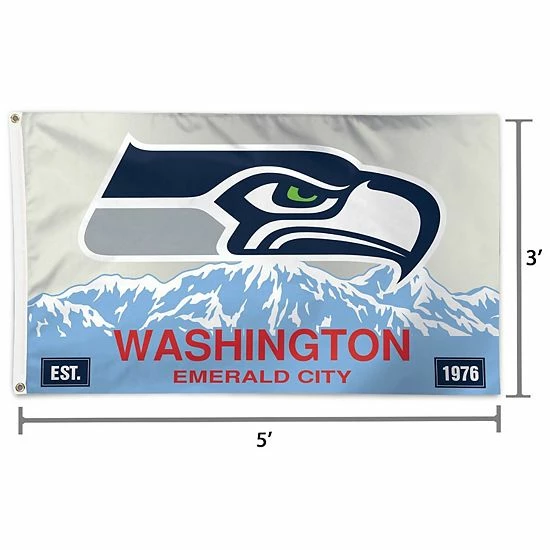 Buy 😀 Unbranded WinCraft Seattle Seahawks State License Plate One-Sided 3' X 5' Flag 🔔 - Image 3