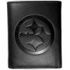 Cheap 🥰 Unbranded Men's Pittsburgh Steelers Embossed Leather Tri-Fold Wallet ⭐
