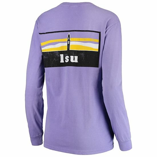 Cheapest ๐ Unbranded ๐ฉ Women's Purple LSU Tigers Comfort Colors Campus Skyline Long Sleeve Oversized T-Shirt ๐ - Image 4