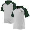 Coupon 💯 Unbranded Men's Heathered Gray/Green Green Bay Packers Big & Tall Raglan Short Sleeve Pullover Hoodie ⌛