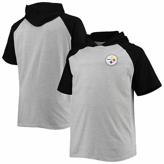 Best reviews of โญ Unbranded Men's Heathered Gray/Black Pittsburgh Steelers Big & Tall Raglan Short Sleeve Pullover Hoodie ๐ฅฐ - Image 2