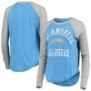 Discount 😉 Unbranded 👩 Women's Touch Powder Blue Los Angeles Chargers Waffle Raglan Long Sleeve T-Shirt 🎁