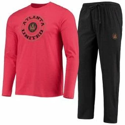 Best deal 🌟 Unbranded Men's Concepts Sport Red/Black Atlanta United FC Meter Long Sleeve T-Shirt & Pants Sleep Set 🥰