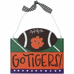 Best Sale 🔔 Unbranded Clemson Tigers Logo Football Ornament 🧨