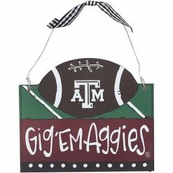 New ❤️ Unbranded Texas A&M Aggies Logo Football Ornament 👍
