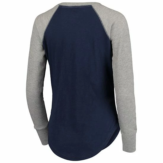 Flash Sale ๐ Unbranded ๐ฉ Women's Touch By Alyssa Milano College Navy/Gray Seattle Seahawks Waffle Raglan Long Sleeve T-Shirt ๐ฏ - Image 3