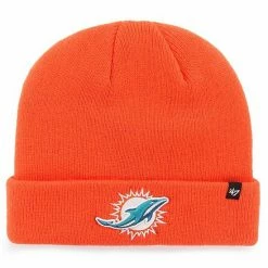 Discount 💯 Unbranded Men's '47 Orange Miami Dolphins Secondary Basic Cuffed Knit Hat 👍