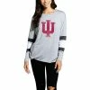 New 🔔 Unbranded 👩 Women's Heathered Gray Indiana Hoosiers Swell Stripe Long Sleeve T-Shirt 💯