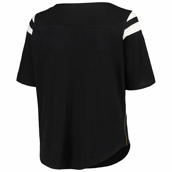 Cheap 😉 Unbranded 👩 Women's Touch By Alyssa Milano Black Iowa Hawkeyes Plus Size Linebacker Half-Sleeve T-Shirt 🛒 - Image 4