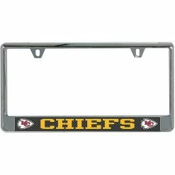 Best Pirce ❤️ Unbranded Kansas City Chiefs Carbon Bottom Only Metal Acrylic Cut License Plate Frame 😉