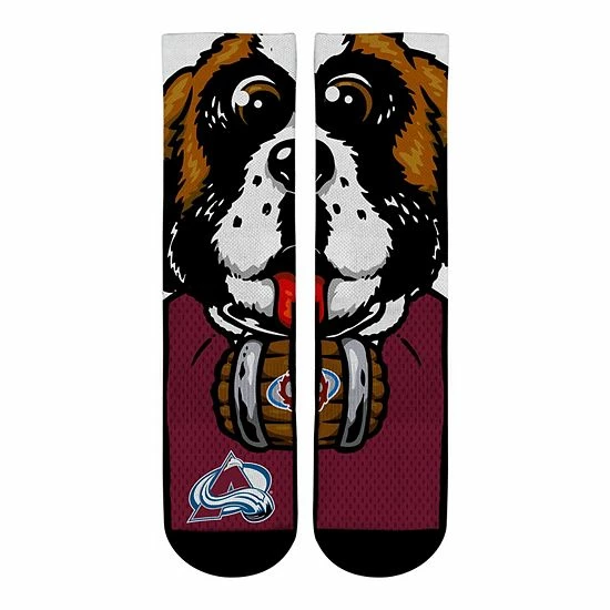 Hot Sale 👏 Unbranded Men's Rock Em 🧦 Socks Colorado Avalanche Split Face Mascot Crew 🧦 Socks ⌛