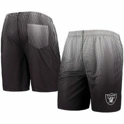 Best deal 🛒 Unbranded Men's FOCO Black/Silver Las Vegas Raiders Pixel Gradient Training Shorts 🥰