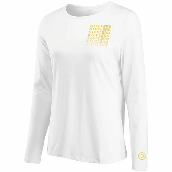 Best deal ⌛ Unbranded 👩 Women's WEAR By Erin Andrews White Pittsburgh Steelers Repeat Tri-Blend Long Sleeve T-Shirt 👍 - Image 3