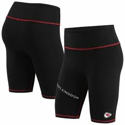 Promo 😀 Unbranded 👩 Women's WEAR By Erin Andrews Black Kansas City Chiefs Bike Shorts ✔️