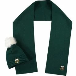 Buy 🛒 Unbranded ZooZatz Portland Timbers Fuzzy Cuffed Pom Knit Hat And Scarf Set ⌛