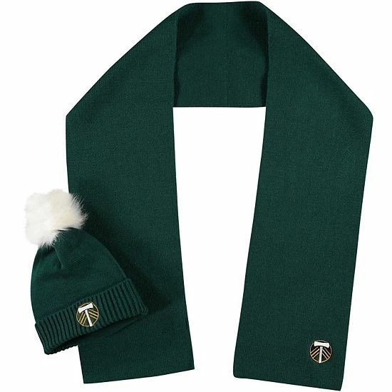 Buy ๐ Unbranded ZooZatz Portland Timbers Fuzzy Cuffed Pom Knit Hat And Scarf Set โ