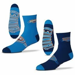 Cheapest ⭐ Unbranded Men's For Bare Feet Oklahoma City Thunder 2-Pack Team Quarter-Length 🧦 Socks 🎁