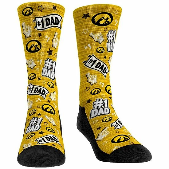 Promo ๐ Unbranded Rock Em ๐งฆ Socks Iowa Hawkeyes #1 Dad Crew ๐งฆ Socks ๐งจ