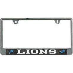 Deals 🌟 Unbranded Detroit Lions Carbon Bottom Only Metal Acrylic Cut License Plate Frame 🎁