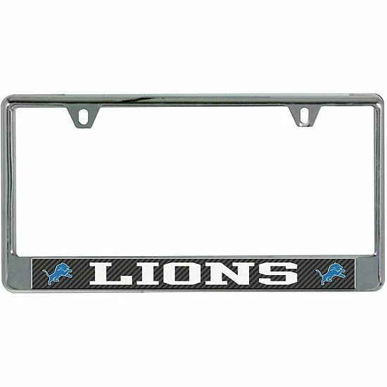 Deals 🌟 Unbranded Detroit Lions Carbon Bottom Only Metal Acrylic Cut License Plate Frame 🎁