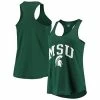 Outlet 👏 Unbranded 👩 Women's Green Michigan State Spartans Essential Racerback Tank Top 🔥