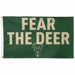 Promo ⭐ Unbranded WinCraft Milwaukee Bucks 3' X 5' Slogan One-Sided Flag 🌟
