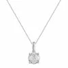New ⌛ Unbranded Sterling Silver 1/4 Carat T.W. Cluster Diamond Pendant Set 🎉