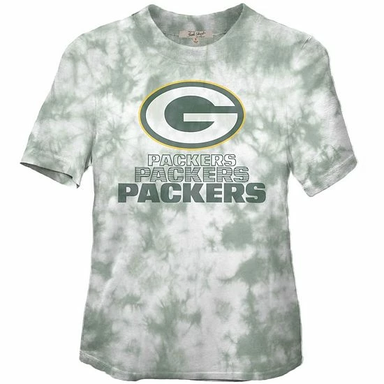 Promo 😀 Unbranded 👩 Women's Junk Food Green Green Bay Packers Team Spirit Tie-Dye T-Shirt ✔️