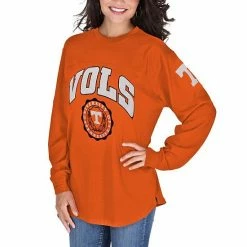 Outlet 🔥 Unbranded 👩 Women's Pressbox Tennessee Orange Tennessee Volunteers Edith Long Sleeve Oversized Top 🥰