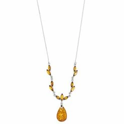 Buy 😉 Unbranded Sterling Silver Amber Drop Necklace 🤩