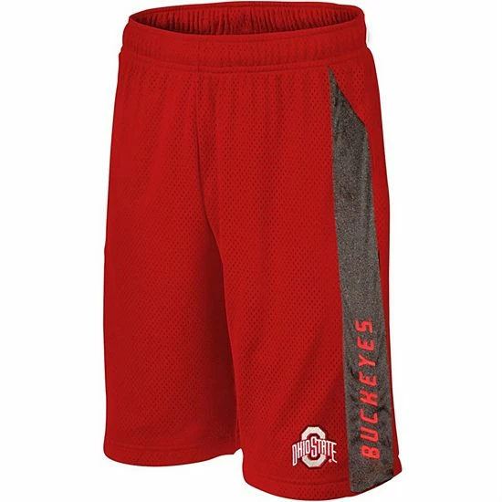 Best Sale ⌛ Unbranded Men's Scarlet Ohio State Buckeyes Big & Tall Textured Inserts Mesh Shorts 😉 - Image 2