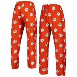 Best Sale 😀 Unbranded Men's Concepts Sport Orange Clemson Tigers Logo Flagship Allover Print Pants 🌟