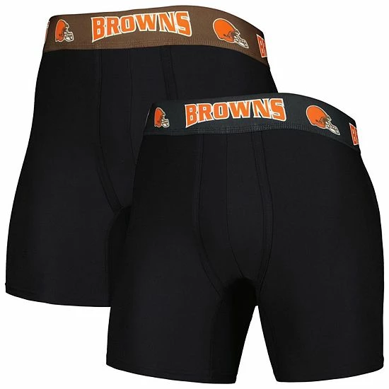 Promo ๐ Unbranded Men's Concepts Sport Black/Brown Cleveland Browns 2-Pack Boxer Briefs Set ๐