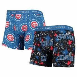 Outlet 😉 Unbranded Men's Pair Of Thieves Black/Royal Chicago Cubs Super Fit 2-Pack Boxer Briefs Set ✔️