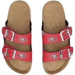 Discount 🛒 Unbranded 👩 Women's FOCO San Francisco 49ers Mini Print Double-Buckle 🩴 Sandals ✨