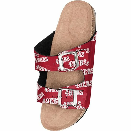 Discount 🛒 Unbranded 👩 Women's FOCO San Francisco 49ers Mini Print Double-Buckle 🩴 Sandals ✨ - Image 5