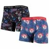 Discount 🛒 Unbranded Men's Pair Of Thieves Royal/Black Texas Rangers Super Fit 2-Pack Boxer Briefs Set 🤩